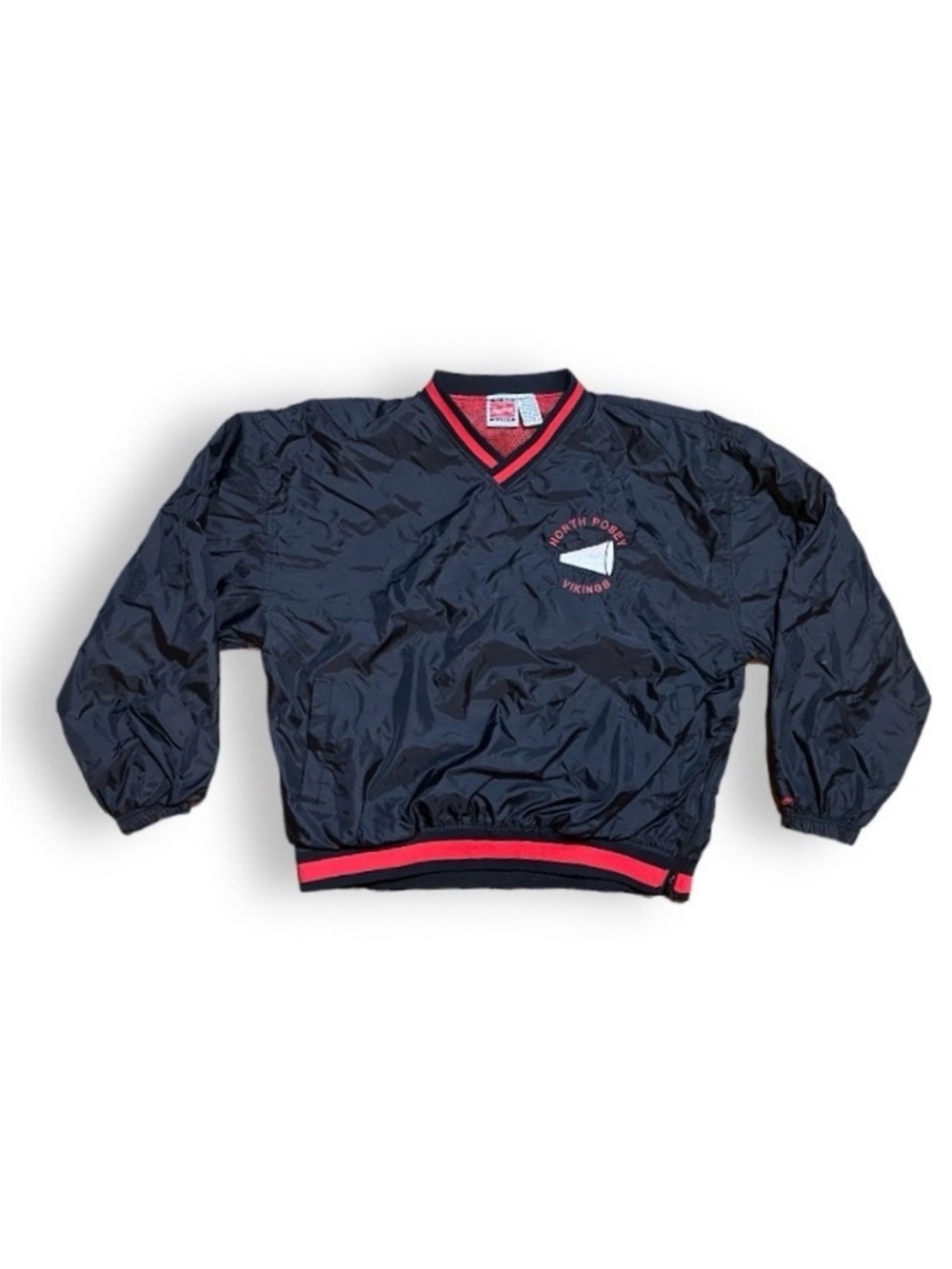 Vintage 90s/Y2K Rawlings Black Cheerleader Pullover Windbreaker Jacket Sporty